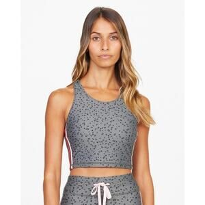 Anthropologie The Upside Teeny Leopard Bianca Crop Bra Top Olive Women's Size 6